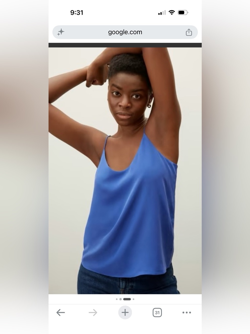 Everlane blue silk cami in size 00